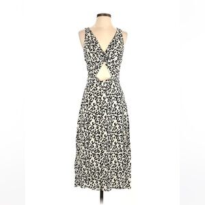 Lieth Black and White Leopard Print Midi Dress Size Medium
